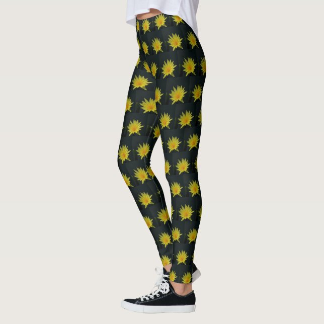 Gelbe Lotus-Wasserlilie Leggings (Links)