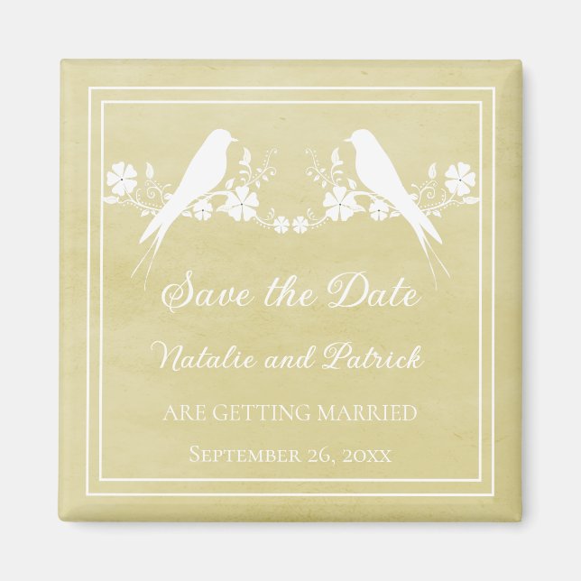 Gelbe Lovebird-Blüte Sichern Sie das Datum-Magnet Magnet (Vorne)