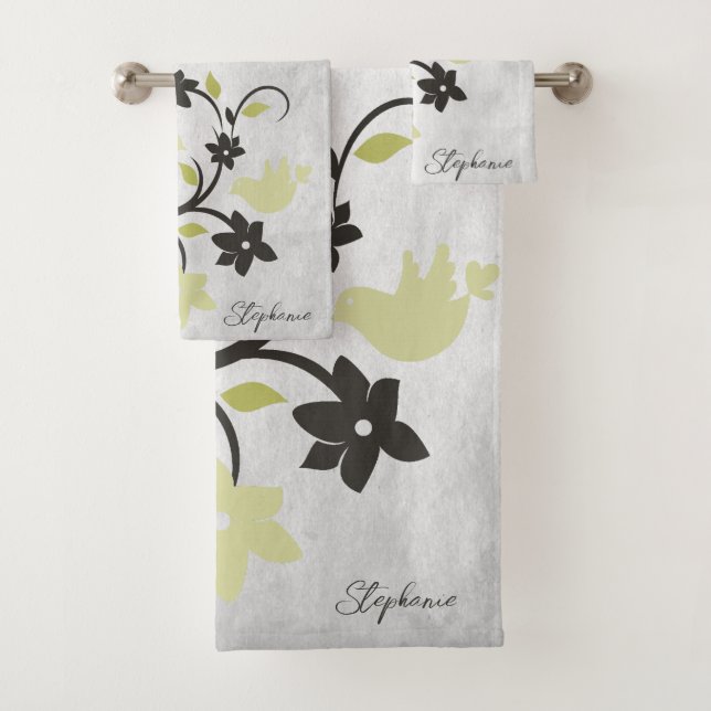 Gelbe Lovebirts Badetuch Set (Insitu)
