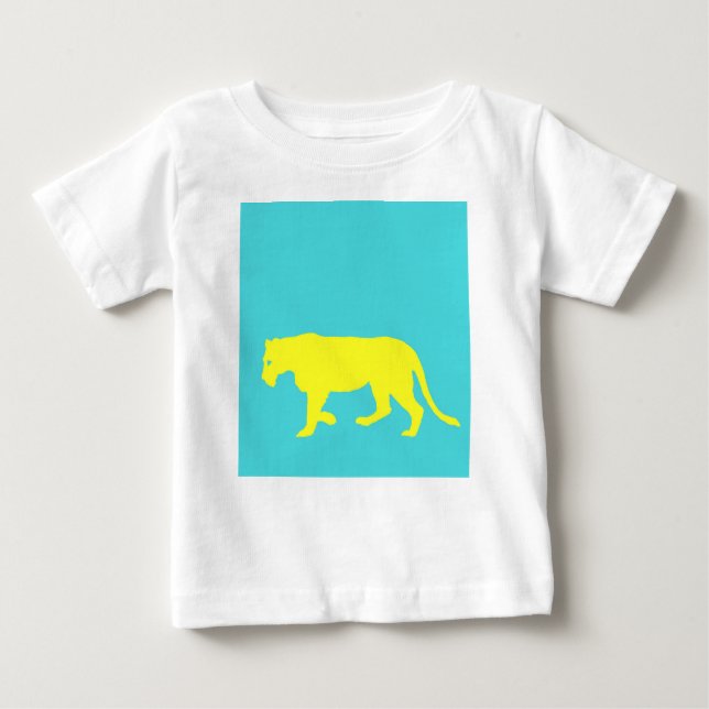 Gelbe Löwe Kontur Baby T-shirt (Vorderseite)