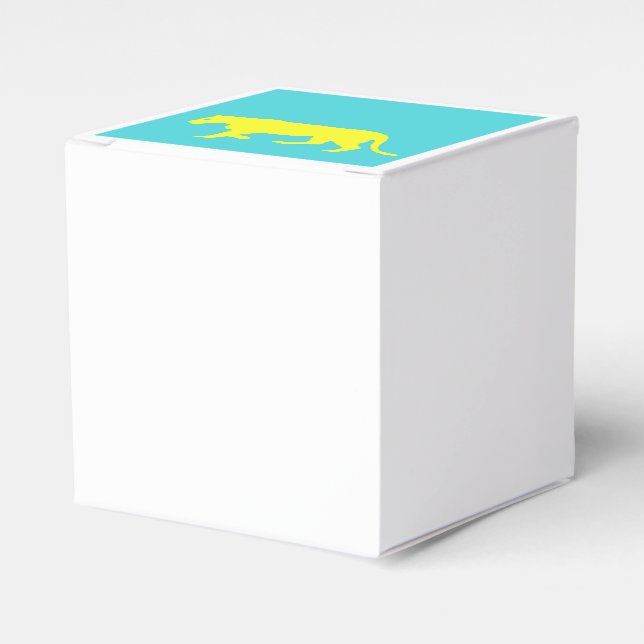 Gelbe Löwe Kontur Geschenkschachtel (Vorderseite)