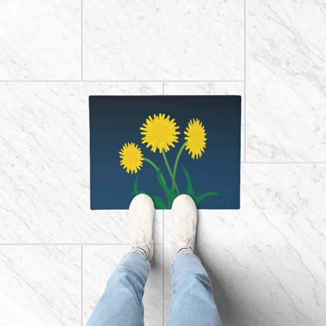 Gelbe Löwenzahnblumen Fußmatte (Indoor)