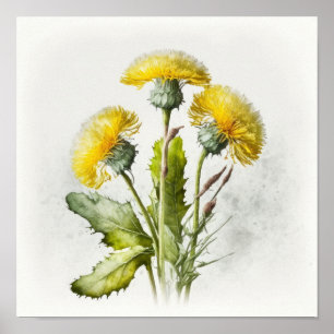 Gelbe Lüster Blume Art Print Poster