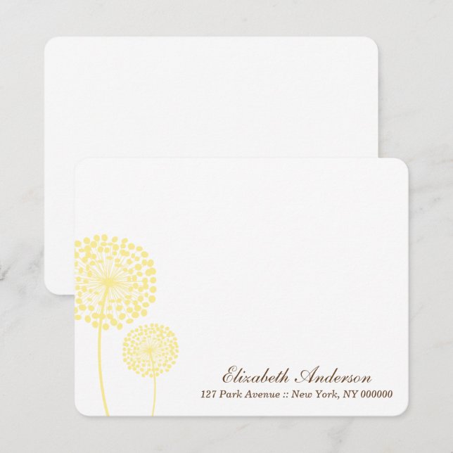 Gelbe Lüster Flachdecke Mitteilungskarten (Vorne/Hinten)