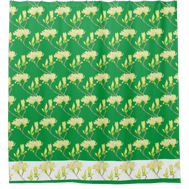 Gelbe Magnolien auf einem Duschvorhang (Vorderseite)
