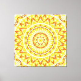 Gelbe Mandala Helle Sonne Boho Geometrisch Leinwanddruck