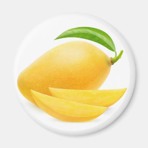Gelbe Mango schneiden Magnet