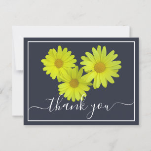 Gelbe Margeriten Farbige marineblaue Hintergrund D Postkarte