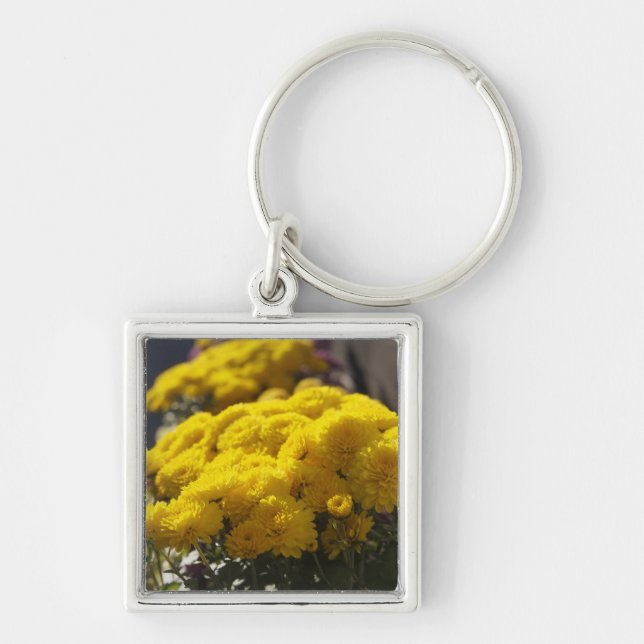 Gelbe Marigoldbrache Schlüsselanhänger (Vorne)