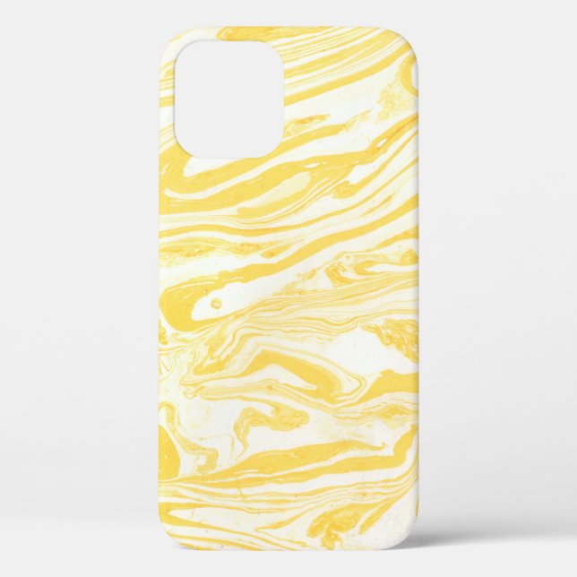 Gelbe Marmorstruktur. Handgezeichnet Case-Mate iPhone Hülle (Rückseite)