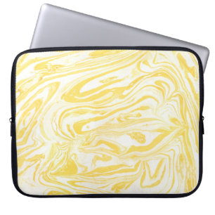Gelbe Marmorstruktur. Handgezeichnet Laptopschutzhülle