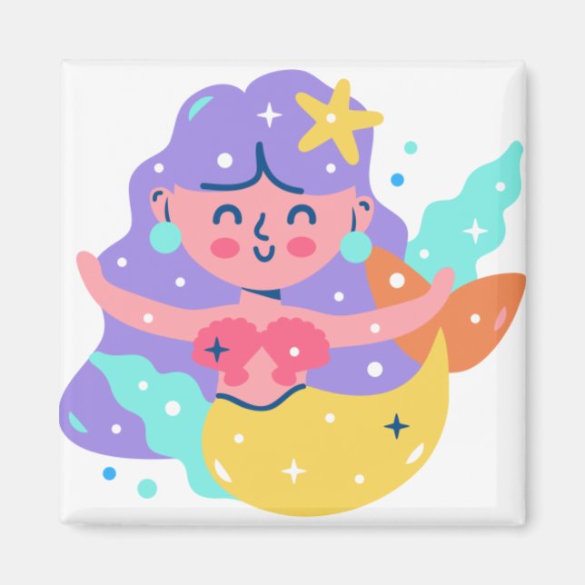 Gelbe Meerjungfrau Magnet (Vorne)