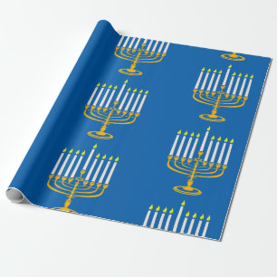 Gelbe menorah hanukkah Judenprint Geschenkpapier