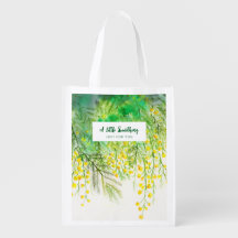 Gelbe Mimosa Floral Aquarellmalerei