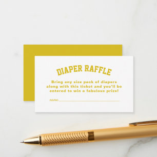 Gelbe Mini-Dusche-Windel-Gewinnspiel Begleitkarte