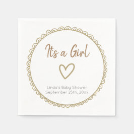 Gelbe Minimalistische Babydusche Serviette