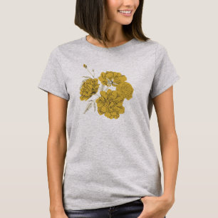 Gelbe Minimalistische Blume T-Shirt