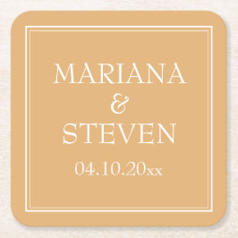 Gelbe Minimalistische Hochzeit Rechteckiger Pappuntersetzer