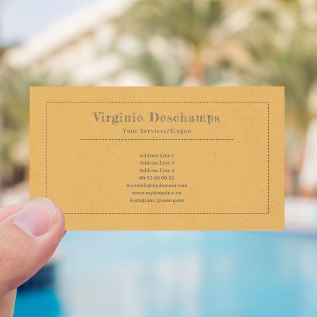 Gelbe Minimalistische Kraft Rustikale Visitenkarte (Rustic Yellow Business Card)
