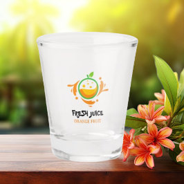 Gelbe Minimalistische Orangensaftbrille Schnapsglas