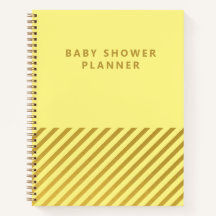 Gelbe Minimalistische Streifen Babyduschplanner