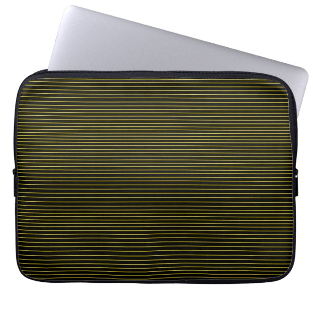 Gelbe Minimallinien Laptopschutzhülle (Vorderseite)