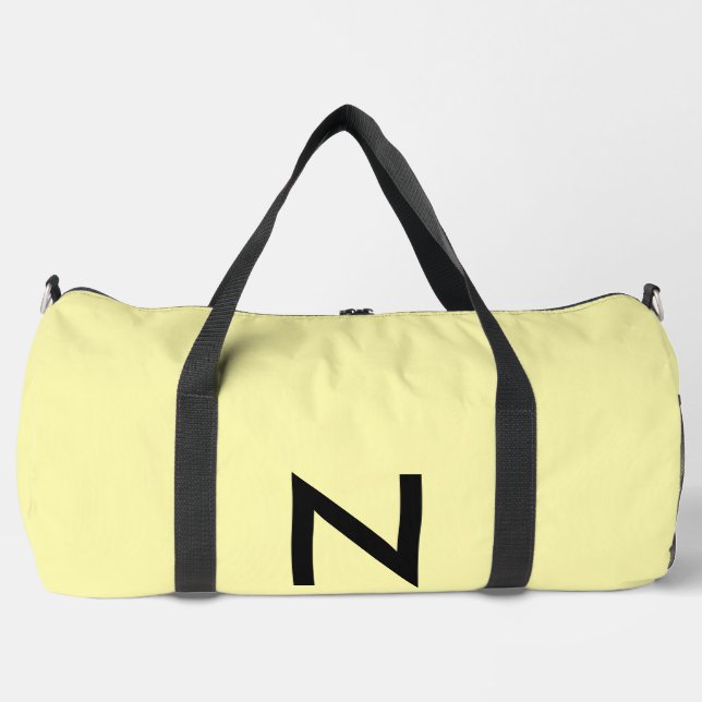 Gelbe Mit Monogramm Moderne Minimal Trendy Chic Bedruckter Rucksack (Vorderseite)