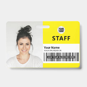 Gelbe Mitarbeiter Firmenfoto Personal Ausweis