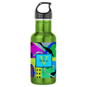 Gelbe Mode Abstrakte Inspiration aus Matisse Edelstahlflasche