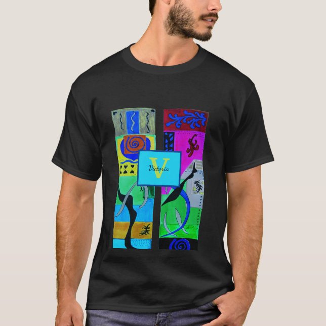 Gelbe Mode Abstrakte Inspiration aus Matisse T-Shirt (Vorderseite)