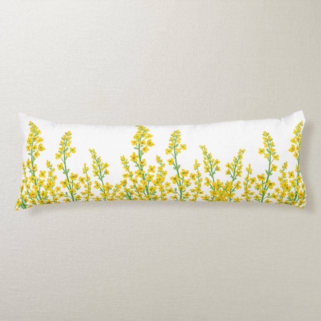 Gelbe, moderne Citrine Blumenblüten Seitenschläferkissen (Vorderseite)