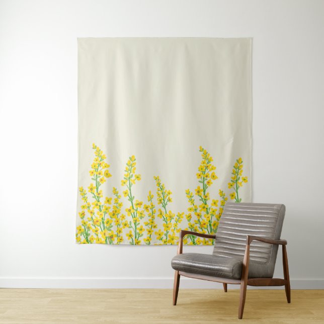 Gelbe, moderne Citrine Blumenblüten Wandteppich (Beispiel)