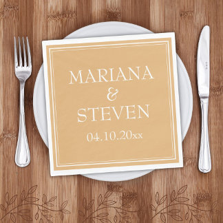 Gelbe moderne Minimalistische Hochzeit Serviette