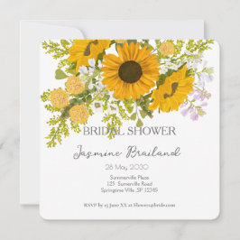 Gelbe moderne Sonnenblumen Bouquet-Brautparty Save The Date