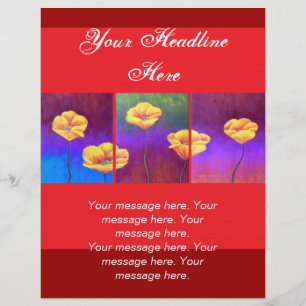Gelbe Mohnanstriche - Blume mehrmals Flyer