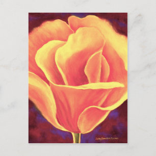 Gelbe Mohnanstriche - Blume mehrmals Postkarte