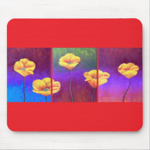 Gelbe Mohnblumen-Blumen-Malerei - multi Mousepad