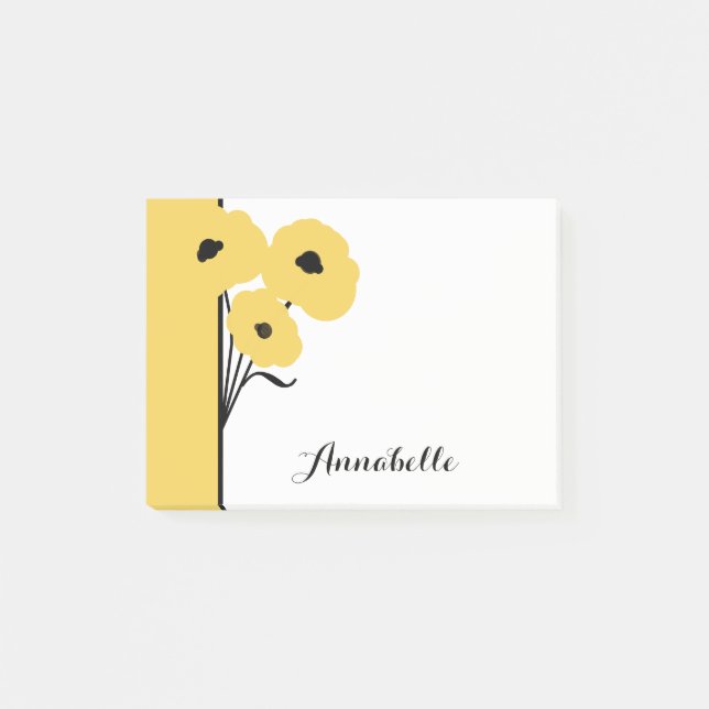GELBE MOHNBLUMEN DES CHIC-POST-IT-NOTE_MOD POST-IT KLEBEZETTEL (Vorderseite)