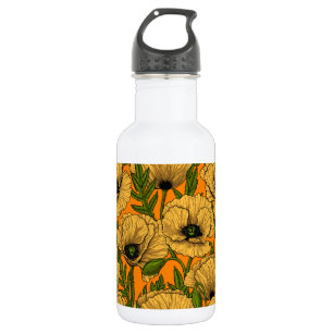 Gelbe Mohnblumen Edelstahlflasche