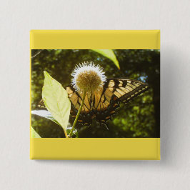 Gelbe Monarchknopf Button