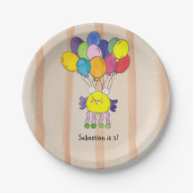 Gelbe Monster-Ballon-Geburtstagsfeier-Papierplatte