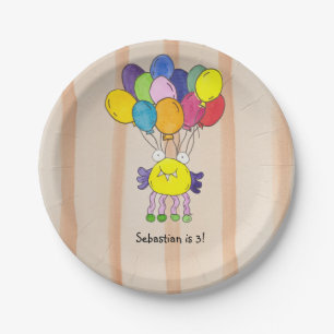 Gelbe Monster-Ballon-Geburtstagsfeier-Papierplatte Pappteller