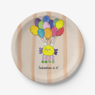 Gelbe Monster-Ballon-Geburtstagsfeier-Papierplatte Pappteller
