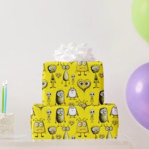 Gelbe Monster Geschenkpapier