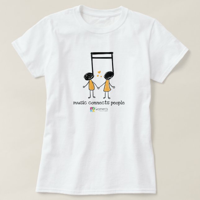 Gelbe Musik verbindet Menschen T-Shirt (Design vorne)