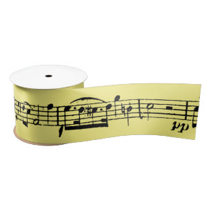 Gelbe Musiknoten Satinband