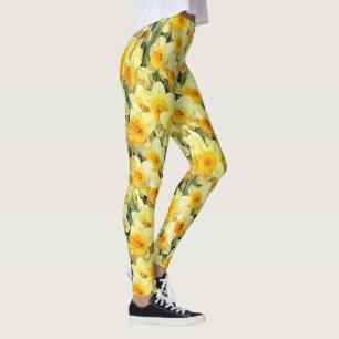 Gelbe Narzisse mit Blumen Leggings