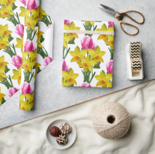 Gelbe Narzissen Blumenverpackungspapier Geschenkpapier