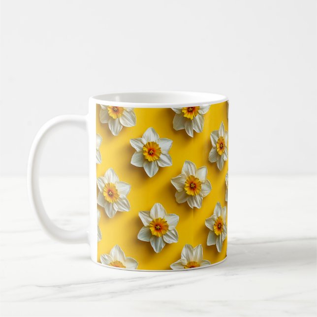 Gelbe Narzissenmuster Kaffeetasse (Links)