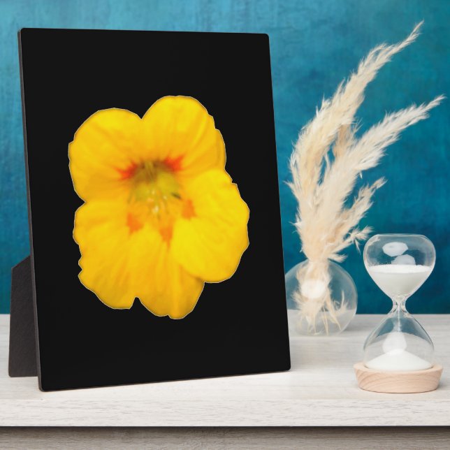 Gelbe Nasturtium Plaque Fotoplatte (Seite)